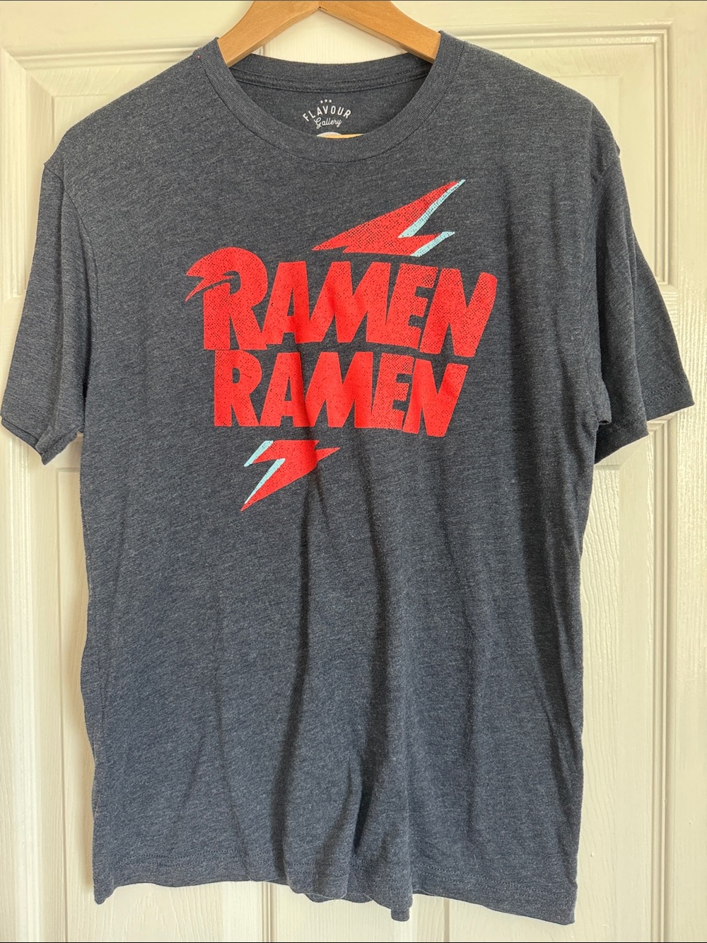 Men's Charcoal Crewneck Tee with Red 'Ramen' Graphic